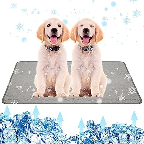 Suroomy Pet Dog Cooling Bed Mats,Self Cooling Pet Dog Cool Mat Pads for Dogs Cats Indoor and Outdoor (X-Large(28x40 inch), Grey)