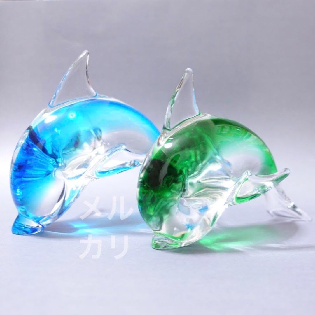 Amazon.co.jp: イタリア ムラーノガラス イルカ 置物 Murano