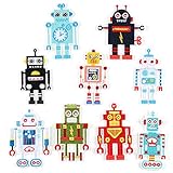 Patch Sticker，Parche de ropa Apliques DIY Coser o Planchar para Ropa Camiseta Jeans Sombrero Pantalon Bolsas 9 piezas de la linda serie de robots