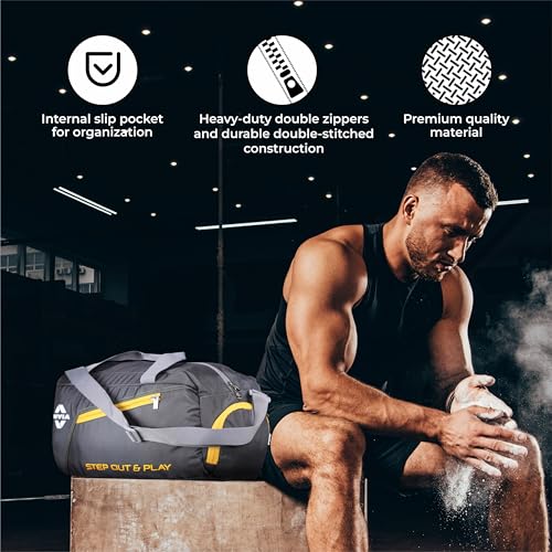 Image of NIVIA Sportspace 2.0 Polyester Gym Bag, Unisex Gym Bags, Adjustable Shoulder Bag for Men, Duffle Gym Bags for Men, Sports Kit, Duffle Bags Travel,Capacity-18 litres