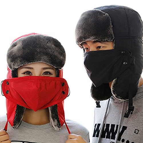 ETCBUYS Winter Hat with Ear Flaps - Winter Trooper Trapper Hat. Unisex for Men & Women Red - Thumbnail 5
