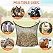 WEEKSUN 4 PCS Slow Feed Hay Net, Hay Bags for Horses with Large Capacity, Horse Feed Bag Easy to Hang, Hay Nets for Horses for Horse Feeder Full Day Feeding Horses Goat Stall Trailer (31.5