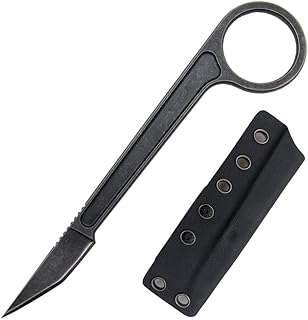 Gtk104 Fixed Blade Knife, D2 Blade Stainess Steel Handle EDC Tool Knife for Outdoor Camping Hunting Hiking(Black) - Gtkii