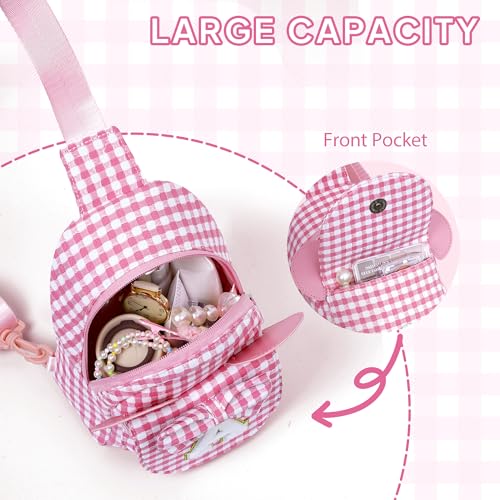 Image of Anoup 2 3 4 5 6 7 8 Year Old Girl Birthday Gift for Girls Kids, Pink E | 2-8 Year Old Girl Birthday Gift, Initial Sling Bag for Kids, 2 3 4 5 6 7 8 Year Old Girl Gift, Kids Toddler Sling Bag Purse