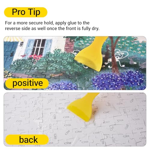 Image of YAKAMOZ Jigsaw Puzzle Glue Clear, Quick Drying with Scraper, 200mL