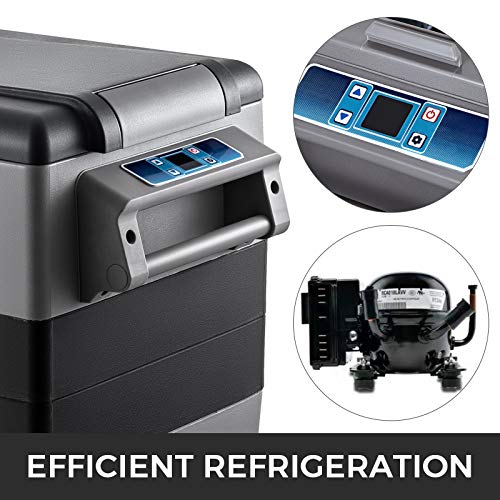 Vbenlem 12 Volt Refrigerator, 58 Quart Car Refrigerator, Dual Zone Portable Refrigerator,Rv Refrigerator With 12/24V Dc And 110-240V Ac, Freezer Fridge Cooler, For Car, Rv, Camping And Home Use #TOP3