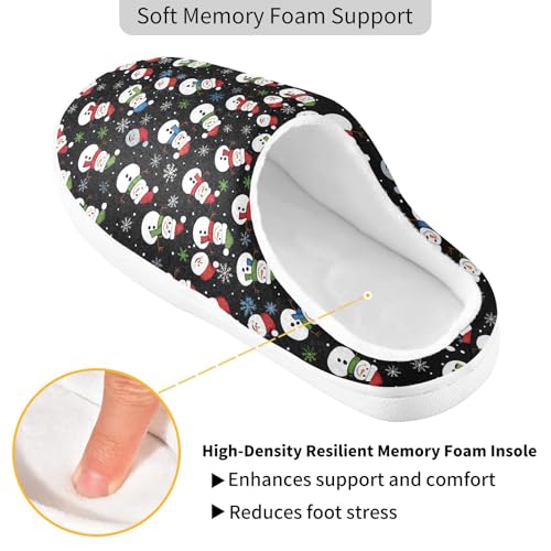 Fuzzy Memory Foam Slippers for Women/Men Snowflakes Snowman Pattern Fluffy Winter House Shoes Indoor and Outdoor3