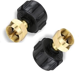 Universal QCC1 Propane Tank Refill Adapter Solid Brass Valve Filler Coupler for 1LB Disposable Small Propane Bottle, LP Gas Cylinder Canister (2pcs)