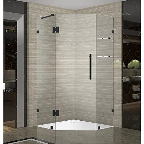 Matt Black Stainless Steel Wall-To-Glass Support Bar Support Arm For 5/16" To 1/2" Thick Glass For Fixed Frameless Shower Glass Panel, By M-Home (60Cm) #TOP4