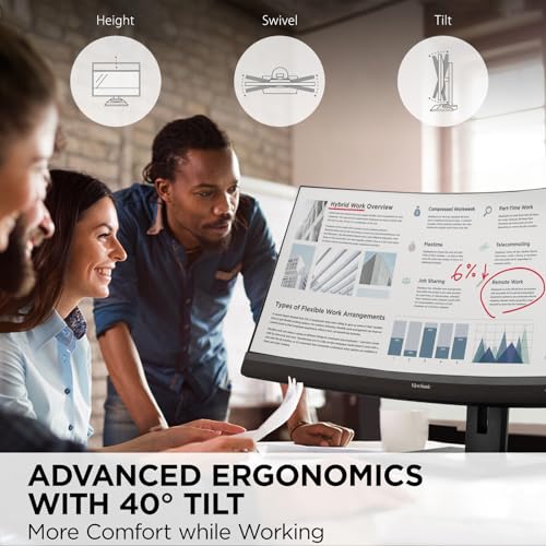 VG3456C 34 Pollici UWQHD Curvo Docking Monitor, 1500R, 100Hz, USB Type-C - Monitor - Immagine 3