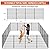 10 Panels No Dig Fence with Gate, 40 in(H) X 24 ft(L) Garden Decorative Fence Animal Barrier for Dogs, Rustproof Metal Garden Edging Border for Outdoor, Yard, Patio, Black