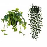 Bundle of LuckyGreenery Artificial Scindapsus Aureus and Ivy Faux Plants Indoor Home Decor Hanging F