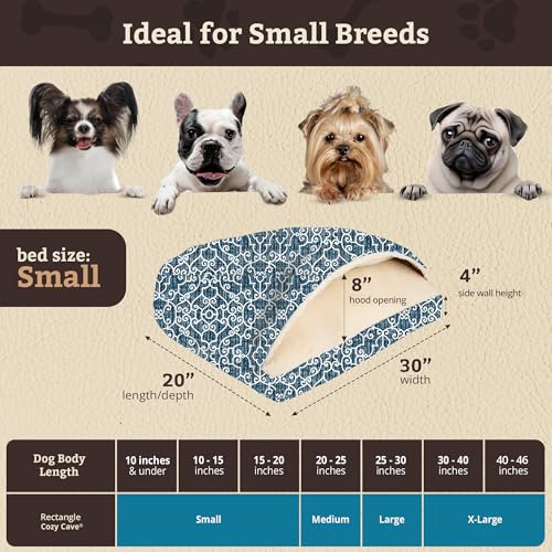 Image of Snoozer Rectangle Cozy Cave Dog Bed, Hooded Dog Bed, Ramey Oxford (S)