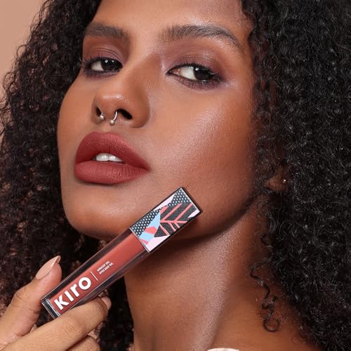 Image of Kiro Airy Matte Liquid Lipstick Nutmeg Nude | Chocolate Brown | Transferproof I Waterproof lipstick Long Lasting I Apricot & Avocado Oil | 100% Vegan | 5ml | No Parabens, No Toxins (Pack of 2)