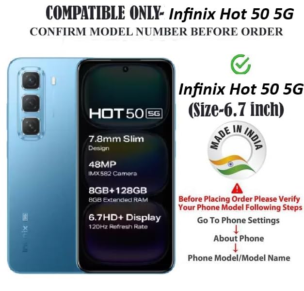 Image of Bintage Vintage Magnatic Closer Matte Leather Flip Cover Compatible Model for Infinix X6720 / Hot 50 5G - Navy Blue
