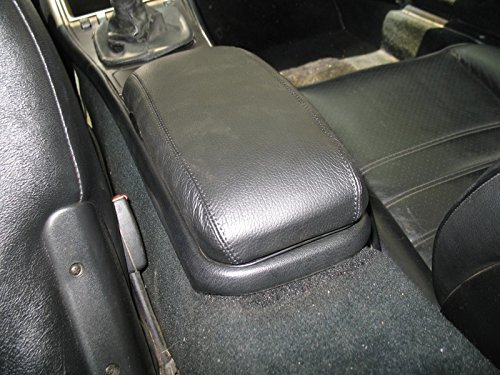 RedlineGoods armrest Cover Compatible with Porsche 944 1982-91. Tailor Made - not Universal. Genuine top-Grade Italian Black Suede (Alcantara) with Blue Thread