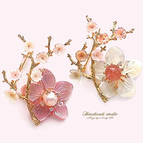 Ccijing New Year Brooches For Women With Crystal, Flower, Rhinestone Brooches Pins Elegant Jewelry Blossom Fashionable Gifts Ladies Bouquet Brooches Pin For Birthday, Party, New Year, Wedding（Pink） #TOP2