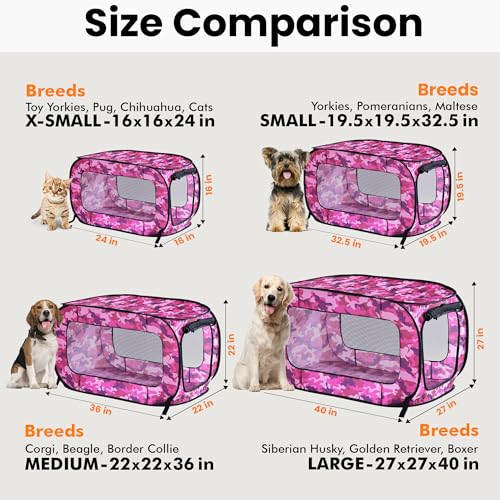 Beatrice Home Fashions Portátil, dobrável, caixa de viagem para cães e gatos, 91 cm C x 56 cm L x 56