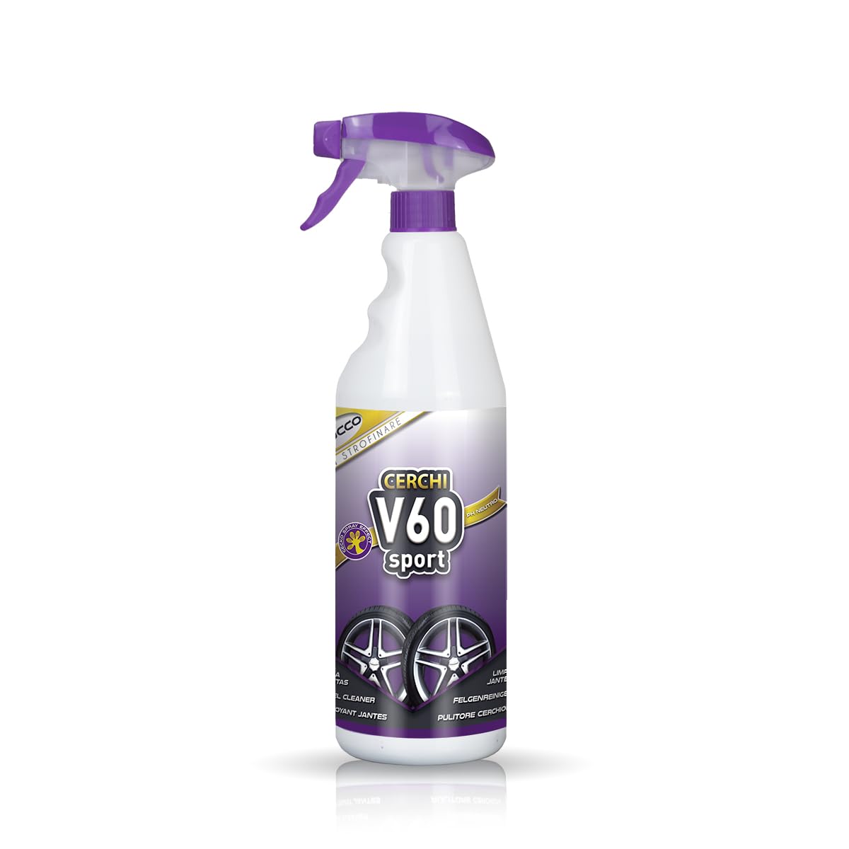 Sisbrill V60 Sport Limpia Llantas - Neutro y Seguro - Efecto Gecko Spray - 1 Litro