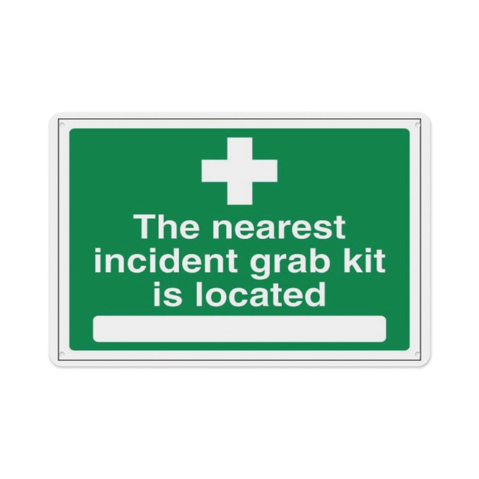 peiyeety The Nearest Incident Grab Kit Is Located Aluminum Tin Warning Signs For Home Outdoor Garden 8X12 Inches