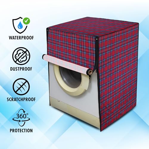 Image of Lithara Front Load Fully Automatic Washing Machine Cover for LG, Samsung, IFB, Whirlpool, Suitable for 7 kg & 7.5 KG - Waterproof, Dustproof Cover (Print-6)