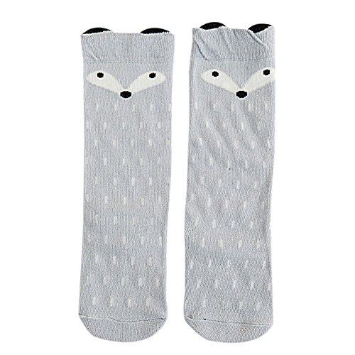 Baby Girls Cute Fox Pattern Soft Cotton Knee High Socks Hosiery