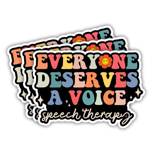Image of SODAVA (3Pcs) Speech Therapy Speech Language Pathologist SLP Team Sticker Speech Pathology Stickers Better Speech and Hearing Month Gift Decoration Graphic Bumper Laptop Stickers