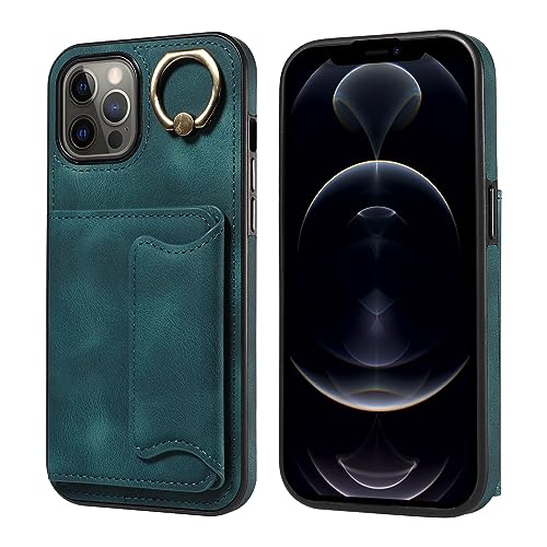 Coque en Cuir iPhone 12 Pro Max Premium - Étui Portefeuille et Protection TPU Verte