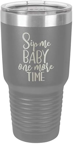 SIP ME BABY ONE MORE TIME 30 oz Vaso con paja y tapa superior deslizante de acero inoxidable taza de viaje de acero inoxidable, compara con Yeti