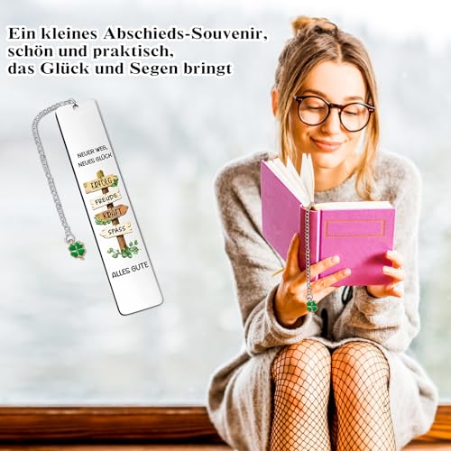WenmthG Abschiedsgeschenk Kollegen, 4 in 1 Abschiedsgeschenk mit Notizbuch, Stift, Lesezeichen, Abschiedskarte - Abschied Kollege Kollegin - Renteneintritt, Ruhestand Mann Frau, Jobwechsel Geschenk