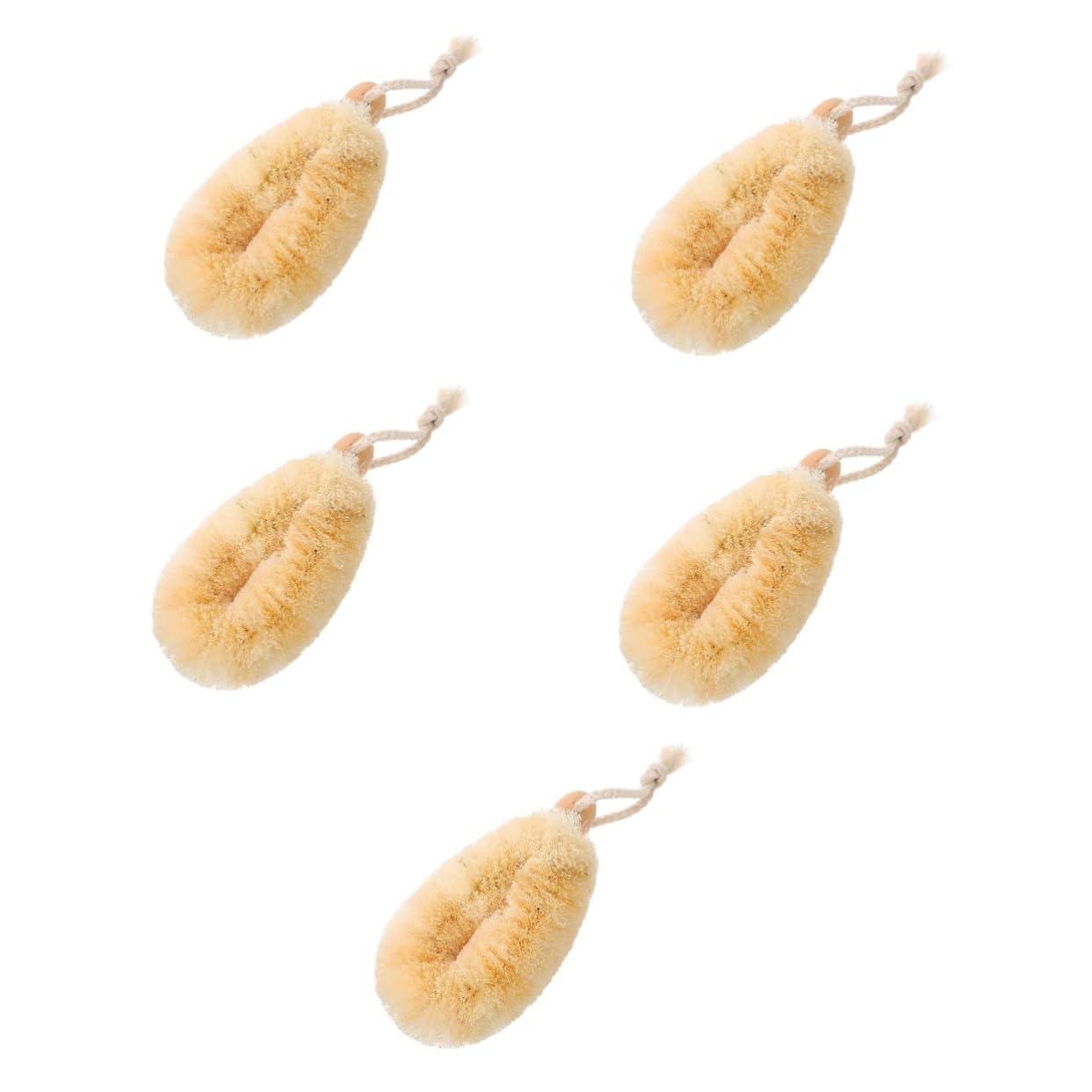 Healeved 5pezzi Scrubber Doccia Per Schiena Naturale Spugna Esfoliante Leggera e Resistente Perfetta Per Adulti e Anziani Facile Da Riporre e Utilizzare Per Bagni Rilassanti