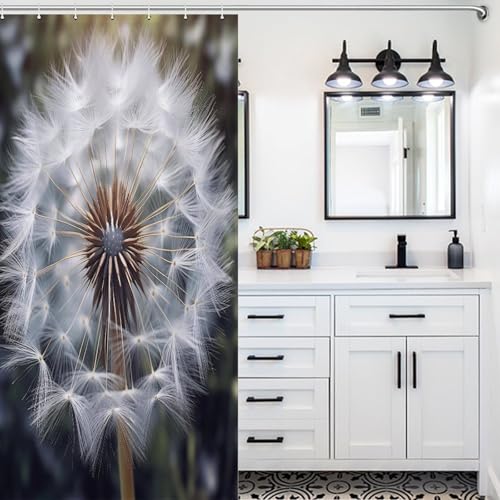 Rideau de douche dandelion en polyester lavable 92x183cm avec ses 12 crochets - 5
