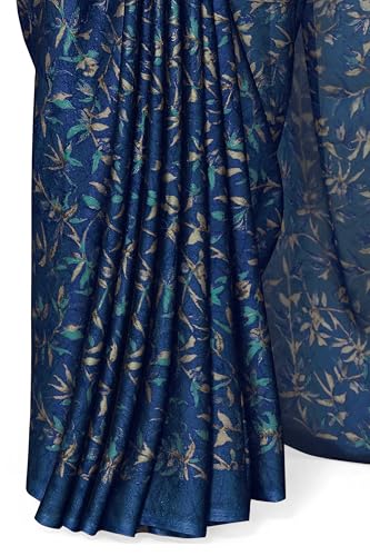 Image of MIRCHI FASHION Saree for Woman Chiffon Georgette Floral Printed | Breathable Lightweight Sari for Office Use and Farewell Ceremonies with Blouse Piece