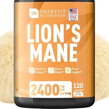 Lions Mane Supplement Capsules - Mushroom Supplement - Focus Factor - Immune Support - Brain Supplements for Memory and Focus - Made in USA - 120 Capsules