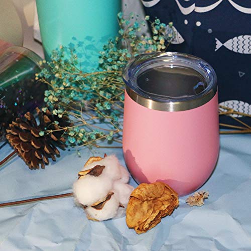 Tdyddyu 8Pack 12 Oz Stainless Steel Wine Tumbler With Lid,Wine Glass Tumbler Double Wall Vacuum Insulated Travel Tumbler Cup For Coffee, Wine, Cocktails, Ice Cream… (Combination Color 8Pack) #TOP3
