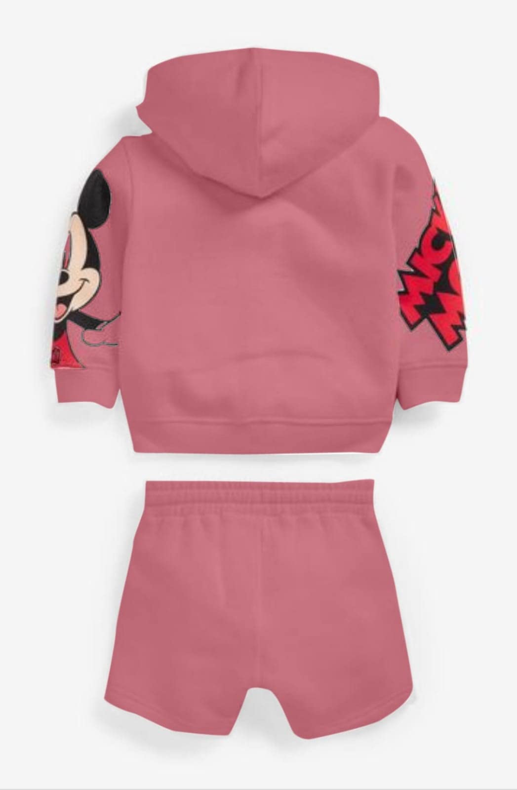 BLOOD PANTHER Unisex Baby Boy's Poly Cotton Cartoon Print Long Sleeve Zipper Regular Hoodie with Shorts (Pink) Size :- 2-3 Years 4