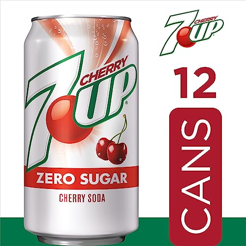 7UP Cherry Zero Sugar Soda, 12 fl oz cans (Pack of 12)