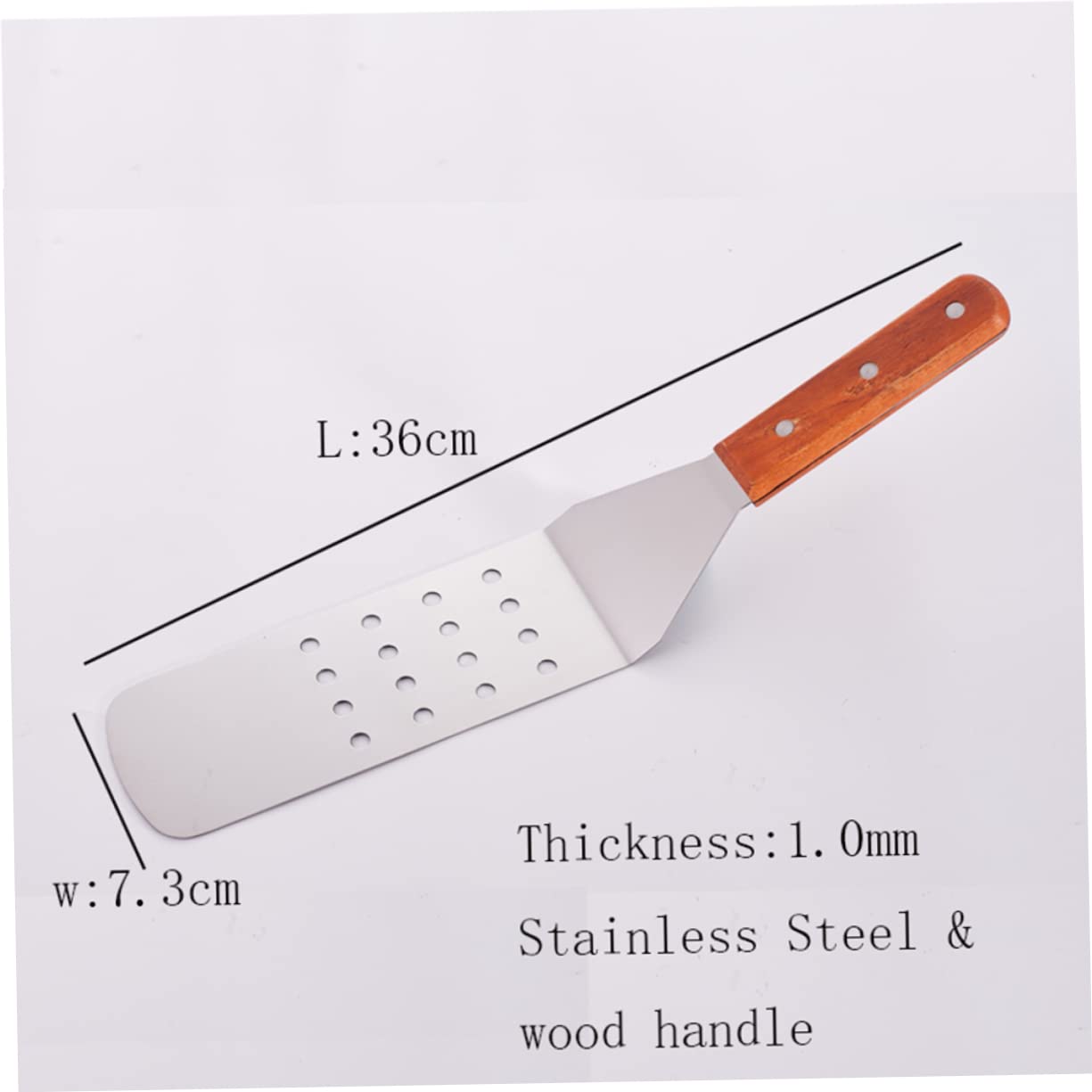 FUNOMOCYA 1Pc Stainless Steel Steak Shovel with Handle Multi Purpose Barbecue Turner for Pancakes Bbq and Griddle Cooking Kitchen Utensil for Home and Restaurant Use