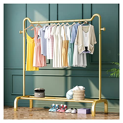 Présentoirs à vêtements sur pied or étendoir robuste avec étagère de rangement