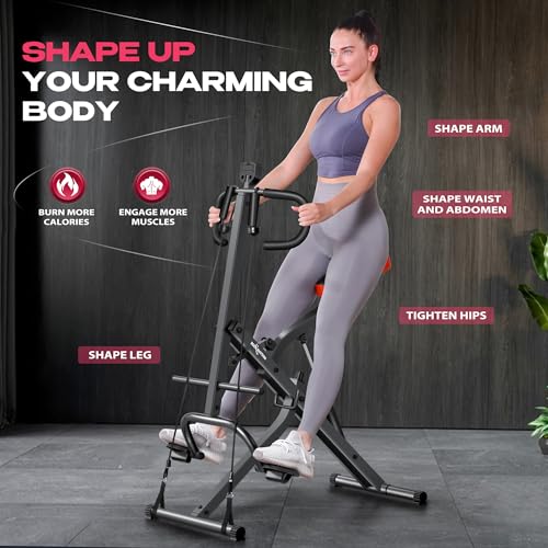 Image of BODY RHYTHM Squat Machine for Home Gym, Squat Assist Trainer, Rowing Machine for Full Body Workout, 220 LBS Loading Capacity