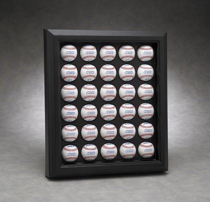 30 Baseball Baseball Display Case with Black Frame