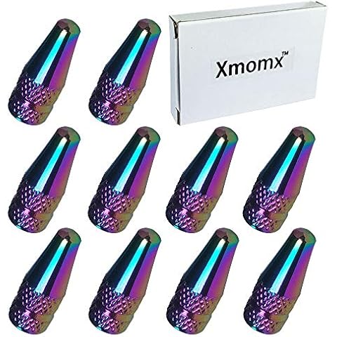 Xmomx 10 Stück Fantasy bunte MTB Presta Fahrrad Rennrad Metall eloxiert gefräste Aluminiumlegierung Reifen Französisch Stil Ventilkappen Staubschutzkappen Cover