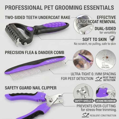Image of Self Cleaning Slicker Brush for Dog Shedding & Deshedding Grooming | Fluff & Detangle Short Long Hair, Ideal for Dogs & Cats Heavy Dense Wavy Curly Coats to Easily Prevent Severe Matting at Home