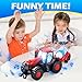 Britik Tractor Bubble Machine for Kids 3 4 5 6 Years Old Boys: 2 in 1 Farm Tractor Toy Automatic Bubble Blowing with Lights & Sounds, Indoor Outdoor Toys for Toddlers, Ideal Gifts for 3-8 Year Olds