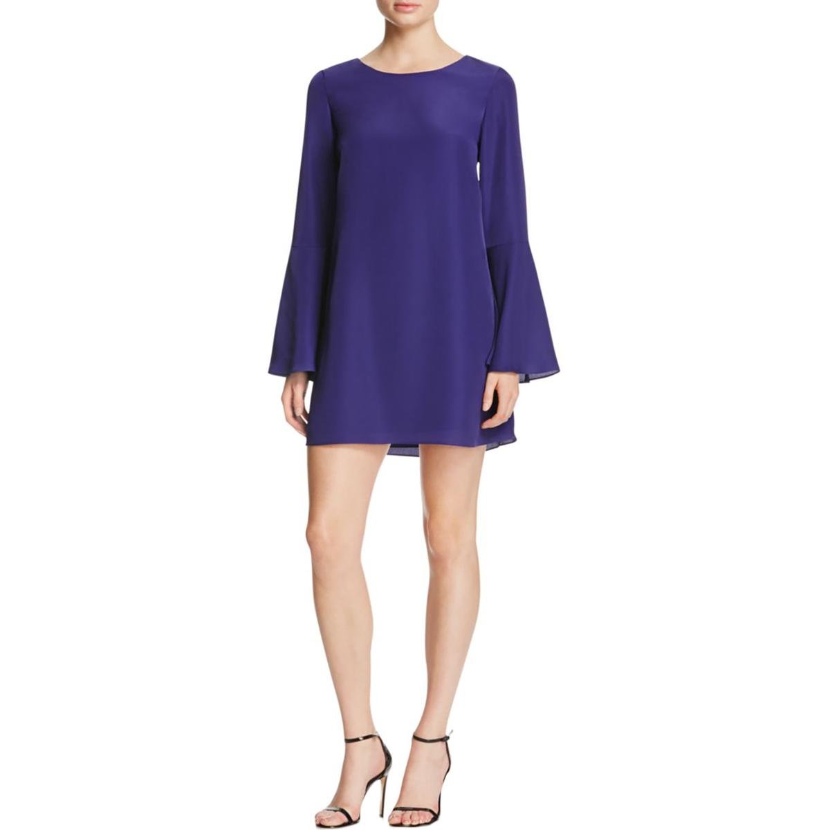 LaROK Womens Perry Chiffon Bell Sleeve Cocktail Dress - Purple -