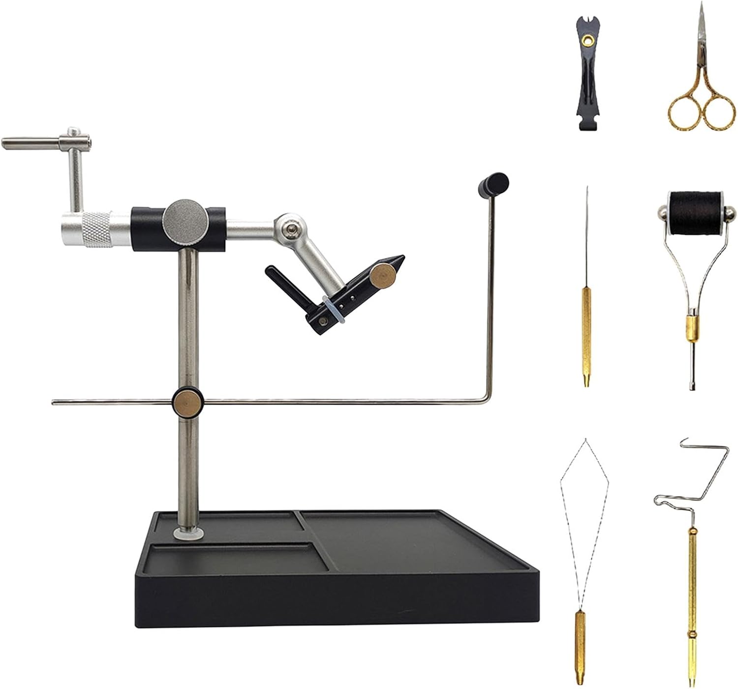 Complete Fly Tying Tools Kit with Vise and Base for Fishing