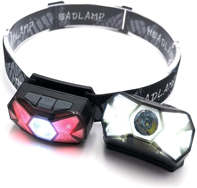 Light Weight Adjustable 7 Light Modes IPX4 Waterproof USB Rechargeable Headlamp Flashlight for Running Hiking Reading Camping