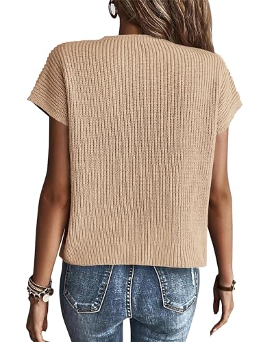 Image of KIRUNDO Summer Fall Short Sleeve Sweater for Women 2026 Casual Sweater Vest Cotton Knit Pullover Tank Tops Fashion Clothing