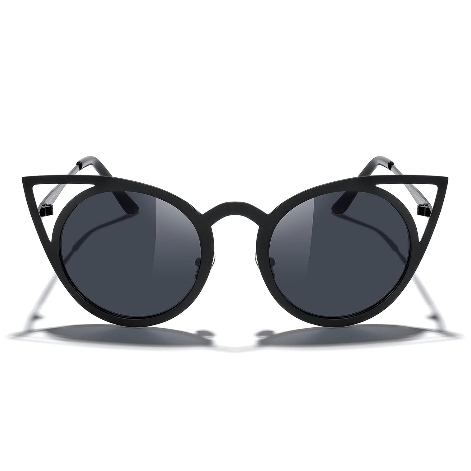 MERRYS Cat Eye Sunglasses Round Metal Cut-Out Flash Mirror Lens Sun glasses S8064