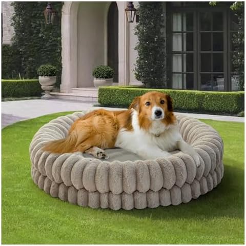 BALANCE Luxury Donut Dog Bed, 36 Inches Round Dog Beds Large Size...